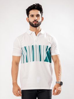 ROYALTAIL - Men Collar Neck Stripes Regular Fit Cotton Polo T-Shirt