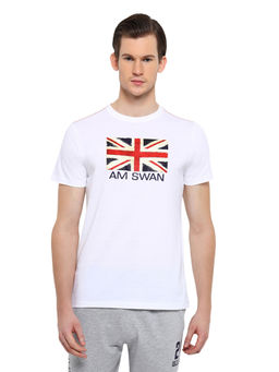 AM SWAN - Mens Printed White T-shirt
