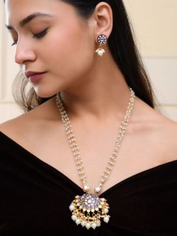 Silvermerc Designs - Minakari Pearl Jewellery Set