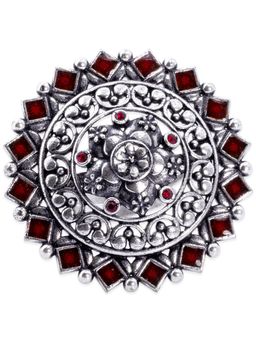 Voylla - Arabian Nights Antique Silver Round Brass Rings