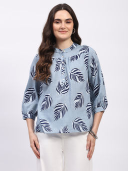 Global Republic - Women Blue Cotton Floral Top