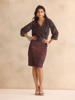 SHAYE - Women Purple Polyester Embellished Bodycon Dress