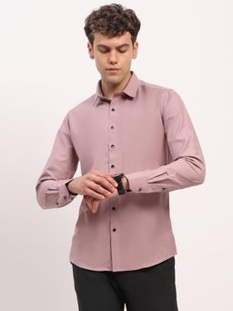 Global Republic - Viscose Blend Spread Collar Mauve Shirt