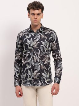 Global Republic - Cotton Leaf Printed Spread Collar Shirt