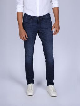 Wrangler - Men Blue Skanders Slim Fit Low Rise Jeans