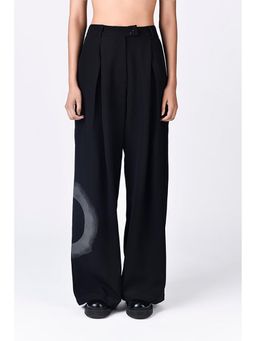 Genes Lecoanet Hemant - Easy Fit Pleated Trousers with Flap Pockets and Eclipse Print