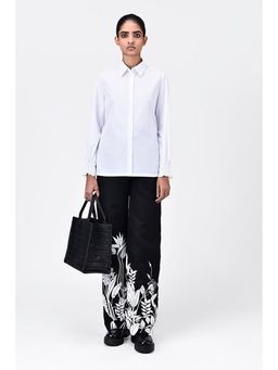 Genes Lecoanet Hemant - Women's Regular Fit Cotton Button-Up Shirt-White