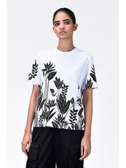 Genes Lecoanet Hemant - Regular Fit Crew Neck T-Shirt With Tropical Print