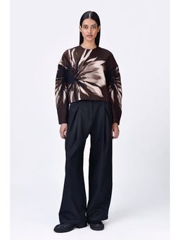 Genes Lecoanet Hemant - Women's Uv Flower Sweatshirt- Chocolate Brown