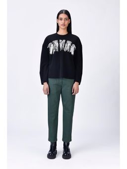 Genes Lecoanet Hemant - Crepe Sweatshirt With Typography Embroidery