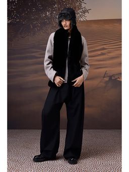 Genes Lecoanet Hemant - Warm Beige Half-Zip Hoodie With Genes Logo Back