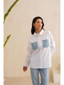 MIDORI BY SGV - White Women's Oversized Cotton Shirt