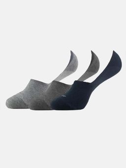 Jockey - 7099 Men Compact Cotton Elastane No Show Socks-Black,Grey & Charcoal (Pack of 3)