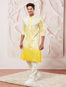 Vastramay - Men Viscose Embroidery and Mirror Work Kurta with Trouser (Set of 2)