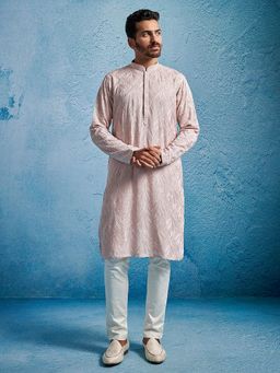 Vastramay - Men Georgette Embroidered Stylish Kurta with Trouser (Set of 2)