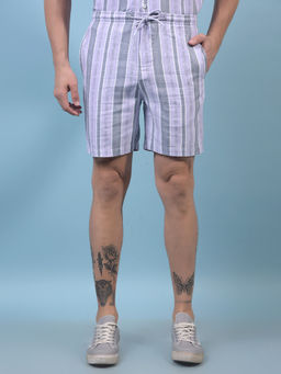 CRIMSOUNE CLUB - Men Purple Vertical Stripes Shorts