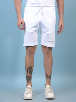 CRIMSOUNE CLUB - Men White Pure Cotton Shorts