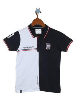 Monte Carlo - Boys Cotton Blend Colorblock Navy T-Shirt