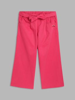Blue Giraffe - Girls Pink Solid Straight Fit Flat-Front Trouser