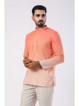 ETHNIC INDIA - Solid Viscose Rayon Pink Regular Straight Kurta
