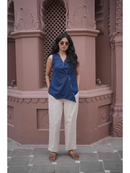 Do Dhaage - Blue Solid/Plain Top & Pant