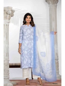 Do Dhaage - Blue Self Design Woven Kurta Pant with Dupatta