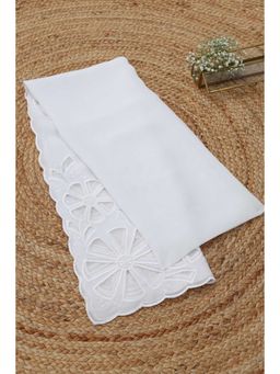 Soch - White Embroidered Thread Work Dupatta