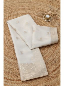 Soch - Beige Woven Zari Dupatta