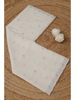 Soch - Off White Floral Thread Work Dupatta
