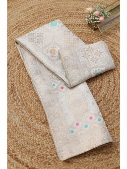 Soch - Beige Printed Zari Dupatta