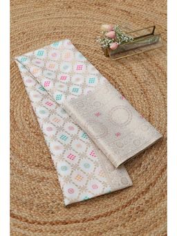 Soch - Beige Printed Zari Dupatta