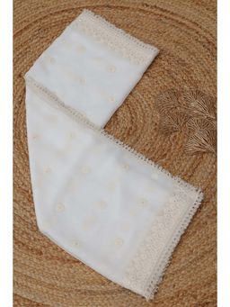 Soch - Off White Embroidered Embellished/Sequined Dupatta