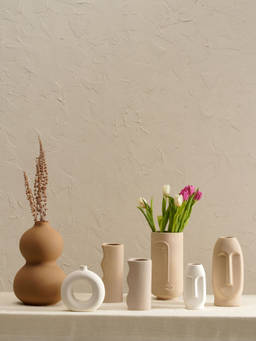 PUREZENTO - Desert Farmhouse Vases Beige and White (Set of 7)