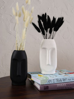 PUREZENTO - Viso Black & White 6 Inch Decorative Vases Table Flowers Pot Bedroom Side Corners