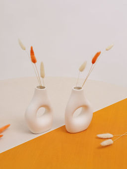 PUREZENTO - Decorative Vase for Home Centre Table Flowers Pot Bedroom Side Corners (Pack of 2)