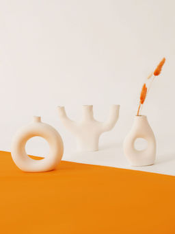 PUREZENTO - Decorative Vases for Home Centre Table Flowers Pot Bedroom Side Corners (Set of 3)