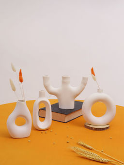 PUREZENTO - Decorative Vases for Home Centre Table Flowers Pot Bedroom Side Corners (Set of 4)