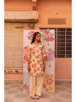 Anuvas - Pink Blush Floral Kurta