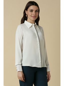 Allen Solly - Women White Solid Long Sleeves Shirt