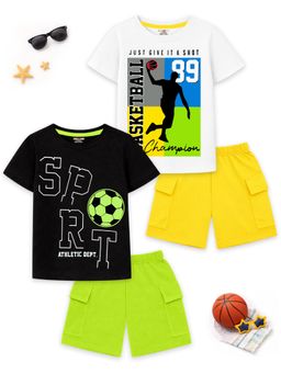 Kuchipoo - Boys Half Sleeves T-Shirts and Shorts Set (Nsut-197) (Pack Of 2)