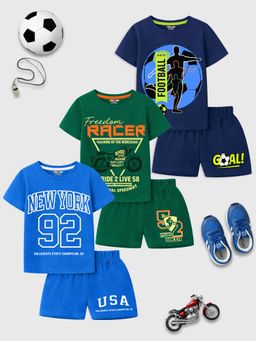 Kuchipoo - Boys Half Sleeves T-Shirts and Shorts Set (Nsut-215)
