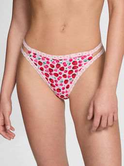 Victoria's Secret - PINK Wink Bling Lace Micro Thong Panty Pink