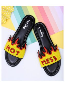 Toprico - Hot Mess Beads Embroidered Yellow Flat