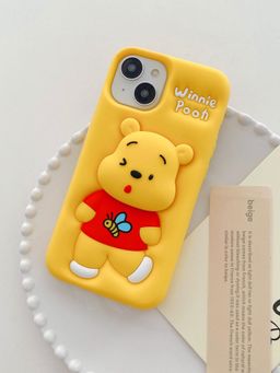 Treemoda - 3D Cartoon Pooh Silicone Kickstand Case