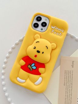 Treemoda - 3D Cartoon Pooh Silicone Kickstand Case
