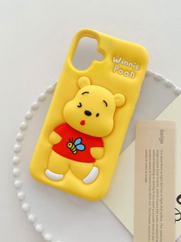 Treemoda - 3D Cartoon Pooh Silicone Kickstand Case