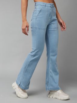 DOLCE CRUDO - Womens Light Blue High Rise Clean Look Stretchable Denim Jeans