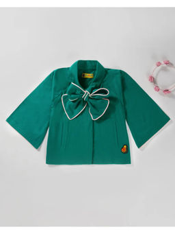 Avokiddos - Girls Green Front Bow Elf Winter Jacket