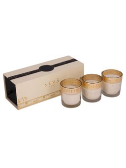 SEVA HOME - Enchante Candle Dil Se Saffron Silk Pack of 3 Premium Soy Wax Gifting Set