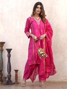 Autumnlane - Tashvika Punch Pink Full Work Suit Set (Set of 3)